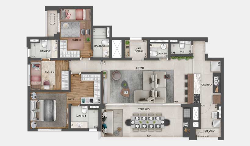 Apartamento à venda com 141m², 3 quartos com vaga - 24