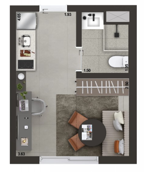 Studio à venda com 19m², 0 quartos sem vaga - 22