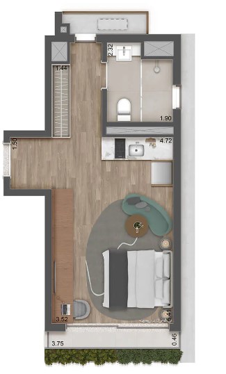 Studio à venda com 38m², 0 quartos sem vaga - 18