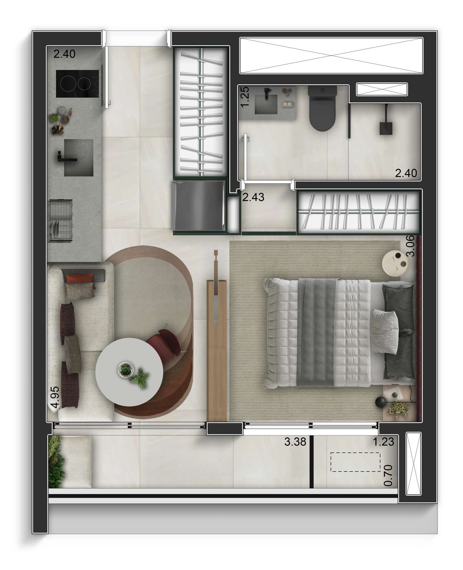 Apartamento à venda com 30m², 1 quarto sem vaga - 21