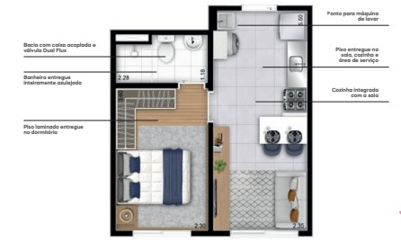 Apartamento à venda com 28m², 1 quarto sem vaga - 20