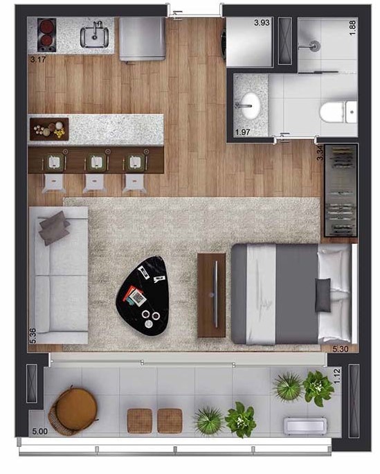 Studio à venda com 39m², 0 quartos com vaga - 20