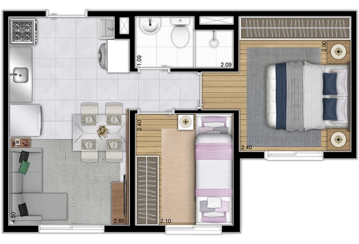 Apartamento à venda com 32m², 2 quartos sem vaga - 21