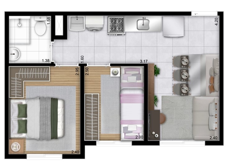 Apartamento à venda com 33m², 2 quartos sem vaga - 18