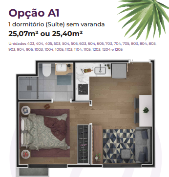 Apartamento à venda com 25m², 1 quarto sem vaga - 18