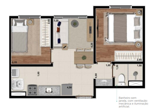 Apartamento à venda com 33m², 2 quartos sem vaga - 25