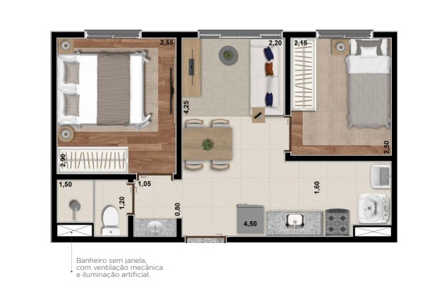 Apartamento à venda com 33m², 2 quartos sem vaga - 26