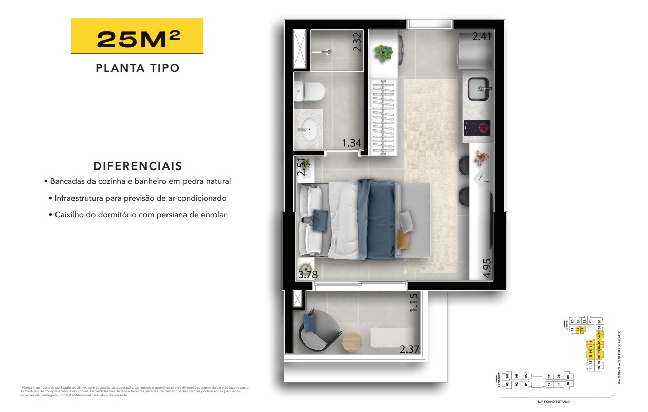 Studio à venda com 25m², 0 quartos sem vaga - 26