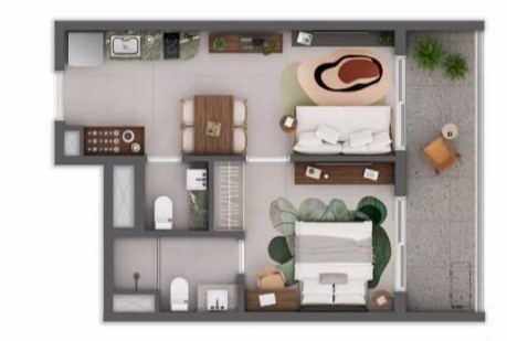 Apartamento à venda com 46m², 1 quarto sem vaga - 21