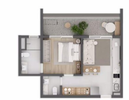 Apartamento à venda com 46m², 1 quarto sem vaga - 20