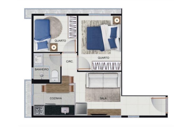 Apartamento à venda com 35m², 2 quartos sem vaga - 10