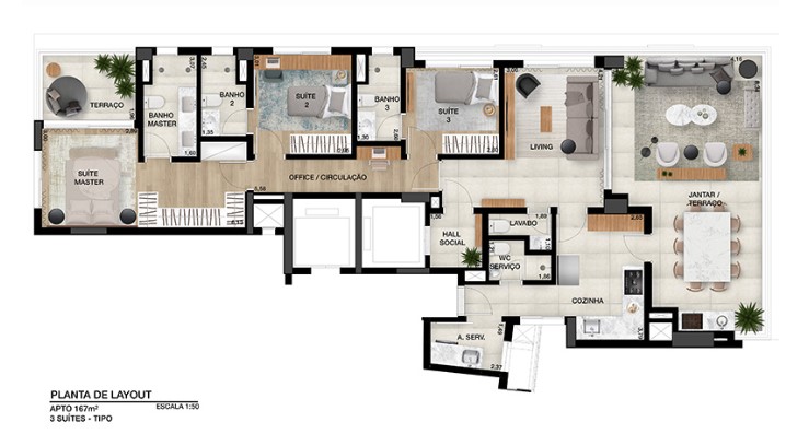 Apartamento à venda com 167m², 3 quartos com vaga - 16