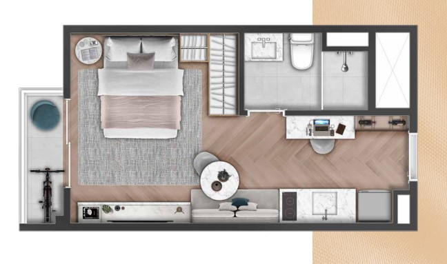 Studio à venda com 24m², 0 quartos sem vaga - 19