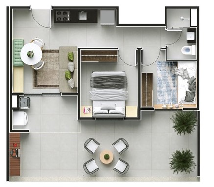 Apartamento à venda com 58m², 1 quarto sem vaga - 31
