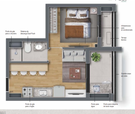 Apartamento à venda com 32m², 1 quarto sem vaga - 34