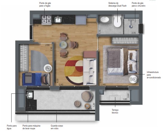 Apartamento à venda com 40m², 2 quartos sem vaga - 34