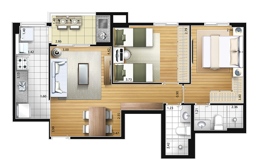 Apartamento à venda com 70m², 2 quartos com vaga - 12