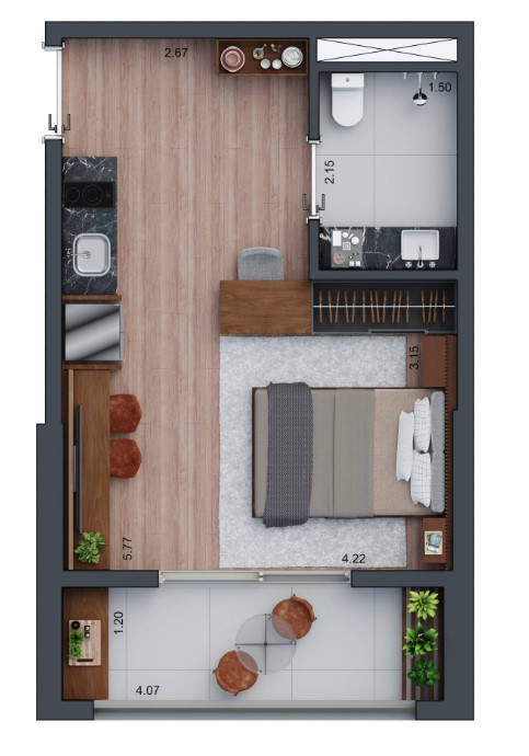 Studio à venda com 35m², 0 quartos sem vaga - 18
