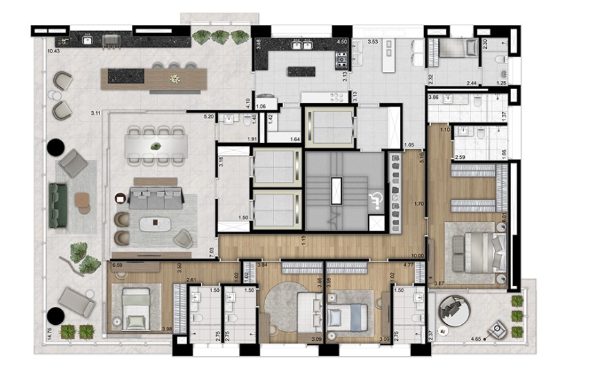 Apartamento à venda com 335m², 4 quartos com vaga - 11