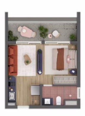 Apartamento à venda com 35m², 1 quarto sem vaga - 20
