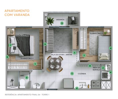 Apartamento à venda com 34m², 2 quartos sem vaga - 25