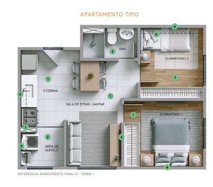 Apartamento à venda com 36m², 2 quartos com vaga - 28