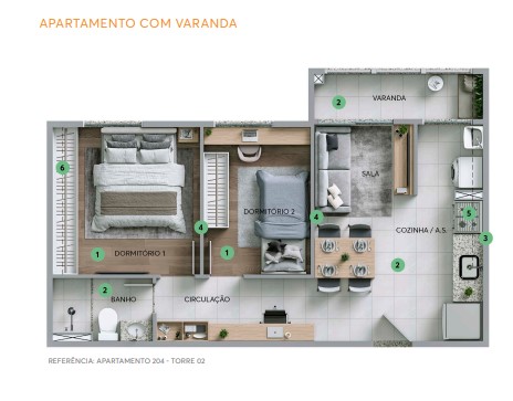Apartamento à venda com 39m², 2 quartos com vaga - 20