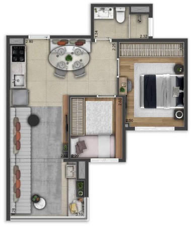 Apartamento à venda com 49m², 2 quartos sem vaga - 19