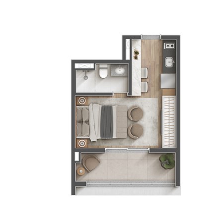 Studio à venda com 26m², 0 quartos sem vaga - 16