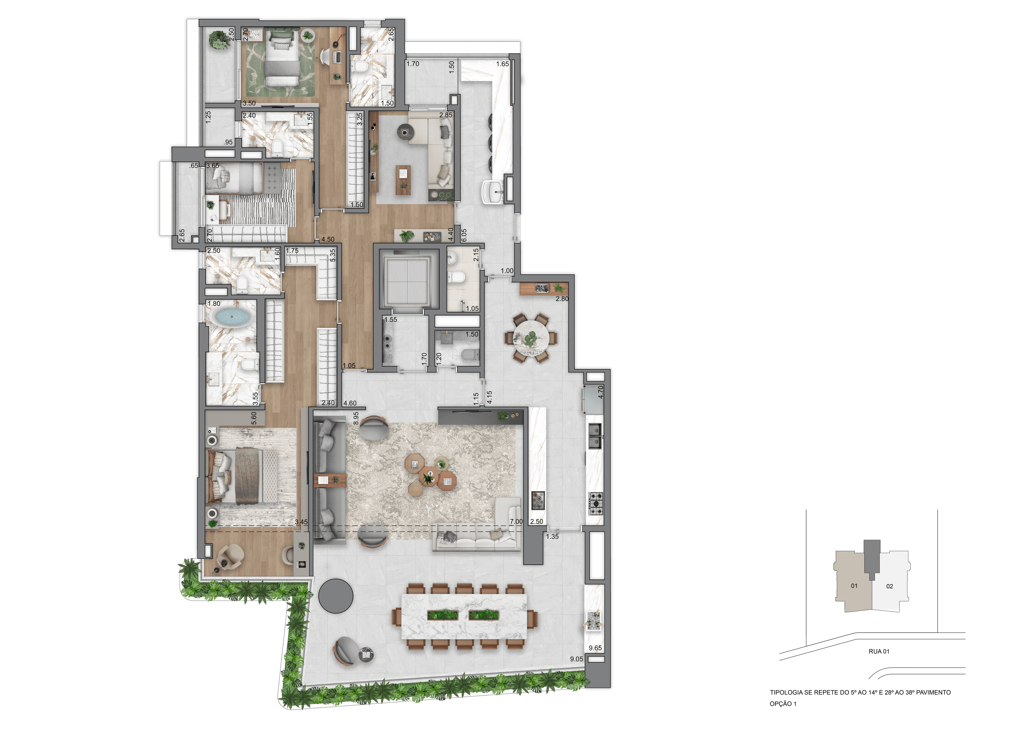 Apartamento à venda com 263m², 3 quartos com vaga - 18