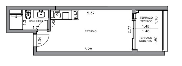 Studio à venda com 29m², 0 quartos sem vaga - 14
