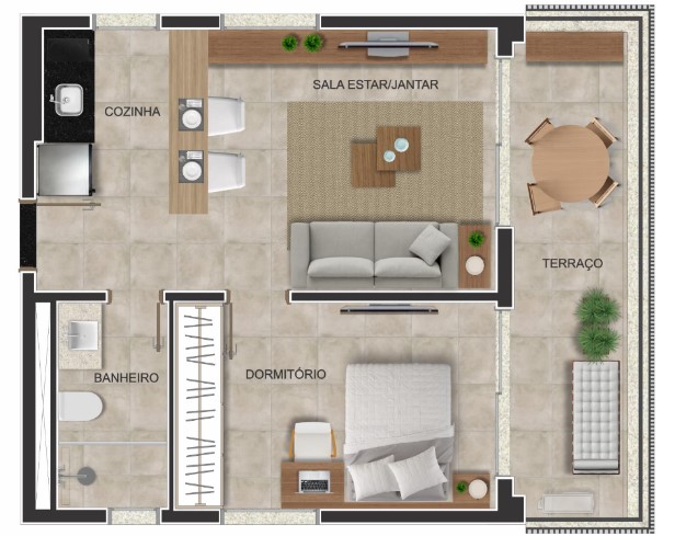 Apartamento à venda com 61m², 1 quarto sem vaga - 19