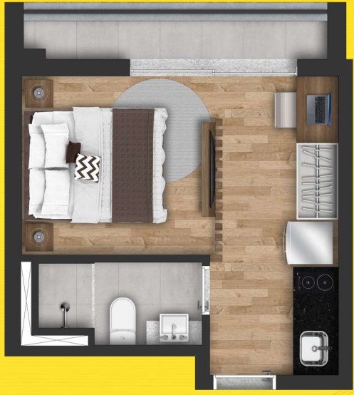 Studio à venda com 24m², 0 quartos sem vaga - 14