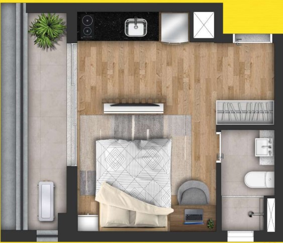 Studio à venda com 30m², 0 quartos sem vaga - 14