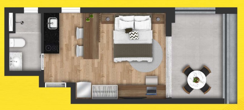 Studio à venda com 42m², 0 quartos sem vaga - 14