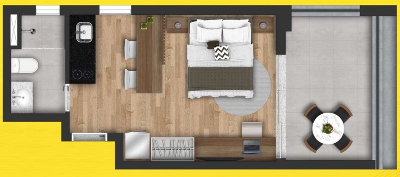 Apartamento à venda com 36m², 1 quarto sem vaga - 14