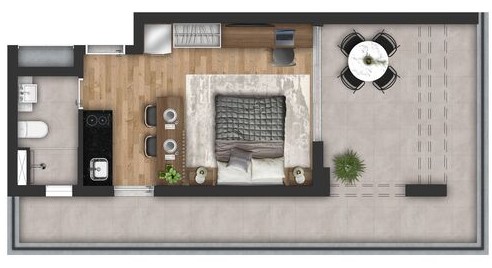 Apartamento à venda com 54m², 1 quarto sem vaga - 14