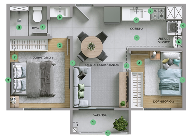 Apartamento à venda com 34m², 2 quartos sem vaga - 28