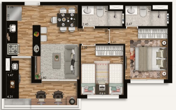 Apartamento à venda com 55m², 2 quartos com vaga - 18