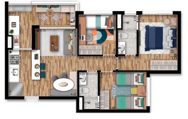 Apartamento à venda com 66m², 3 quartos com vaga - 18