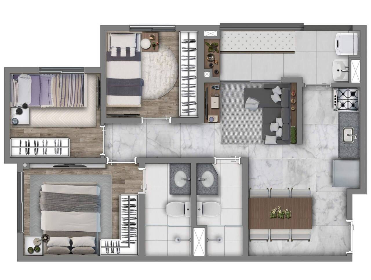 Apartamento à venda com 54m², 3 quartos com vaga - 19