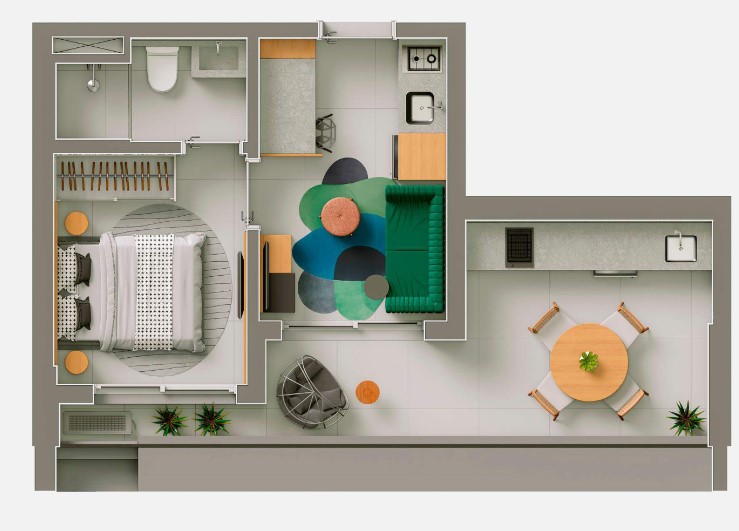 Apartamento à venda com 42m², 1 quarto sem vaga - 24