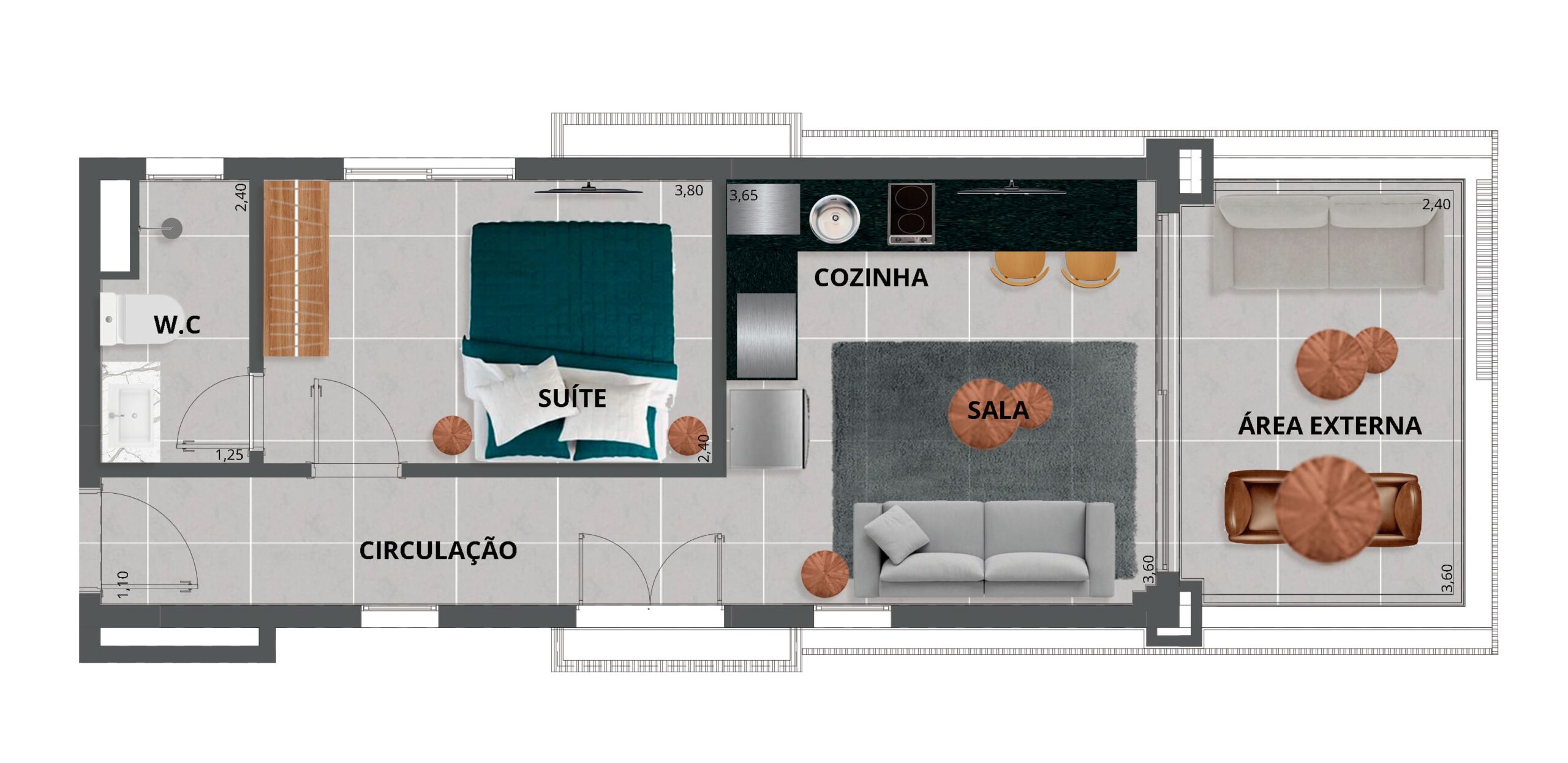 Apartamento à venda com 48m², 1 quarto sem vaga - 7