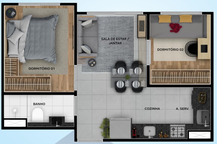 Apartamento à venda com 31m², 2 quartos com vaga - 23