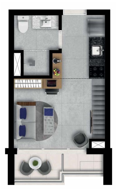 Studio à venda com 23m², 1 quarto sem vaga - 17