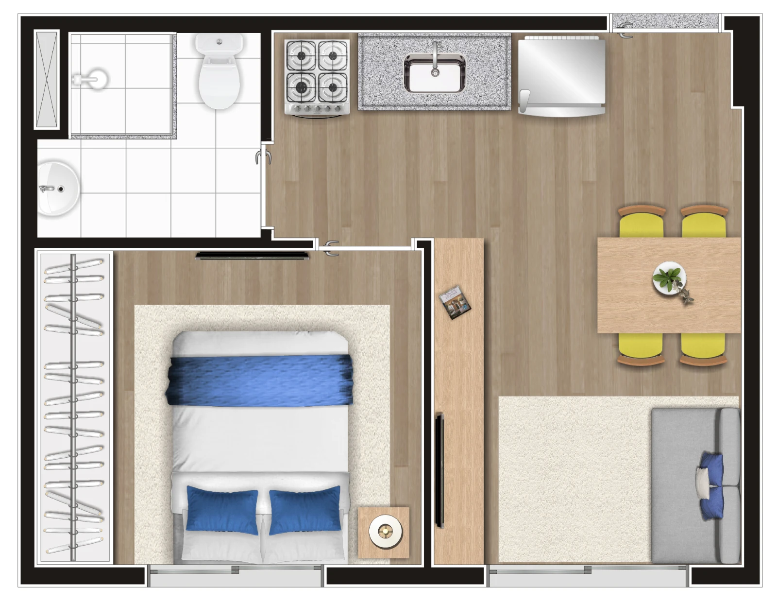 Apartamento à venda com 25m², 1 quarto sem vaga - 18