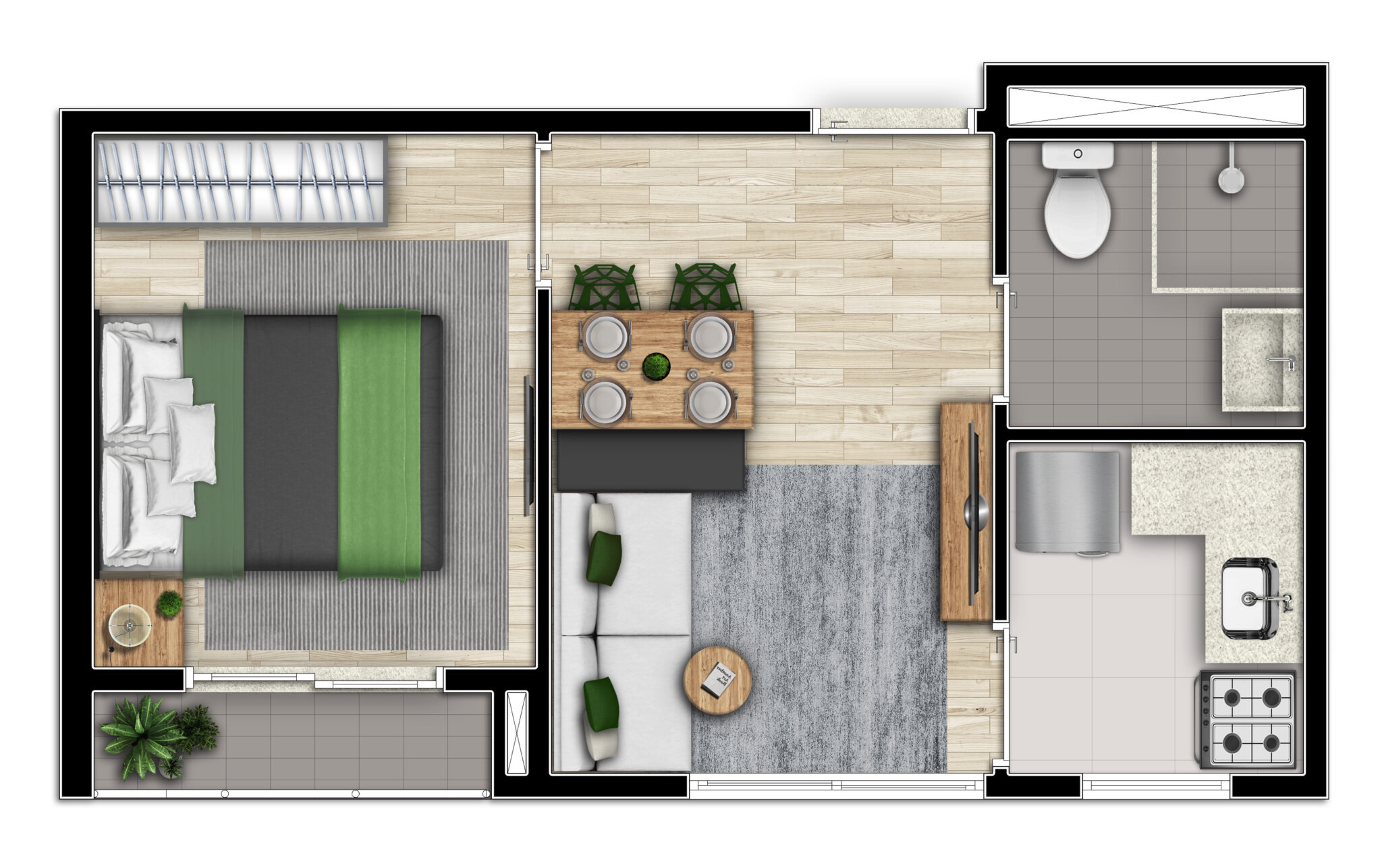 Apartamento à venda com 33m², 1 quarto sem vaga - 15