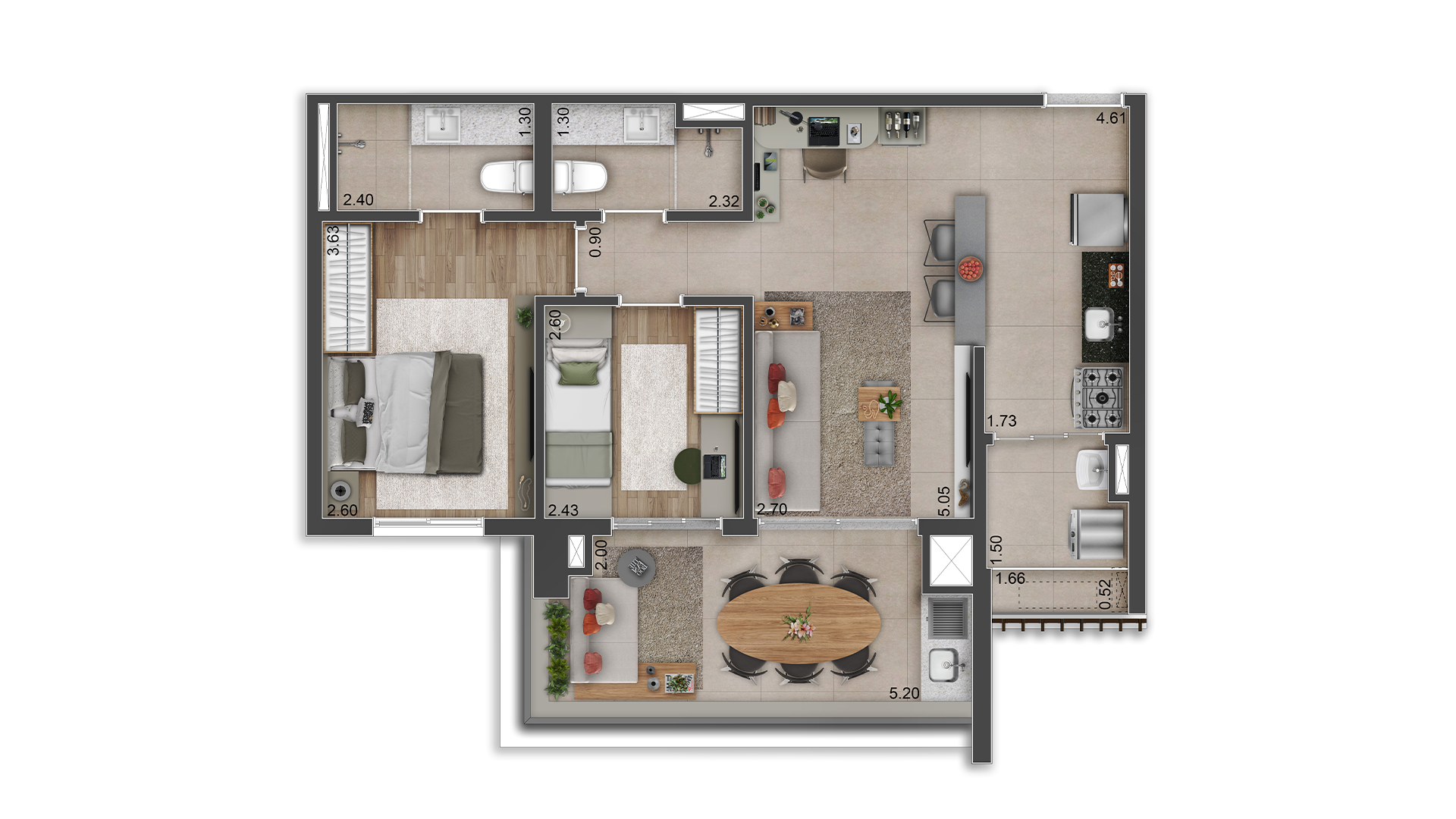 Apartamento à venda com 69m², 2 quartos com vaga - 21