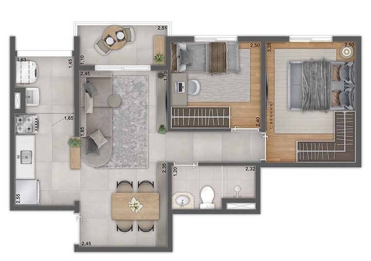 Apartamento à venda com 47m², 2 quartos com vaga - 33