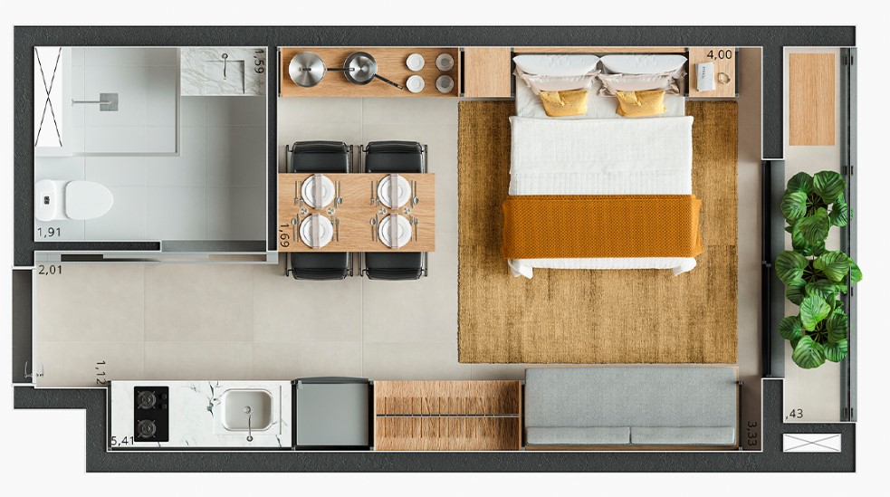 Studio à venda com 24m², 0 quartos sem vaga - 22